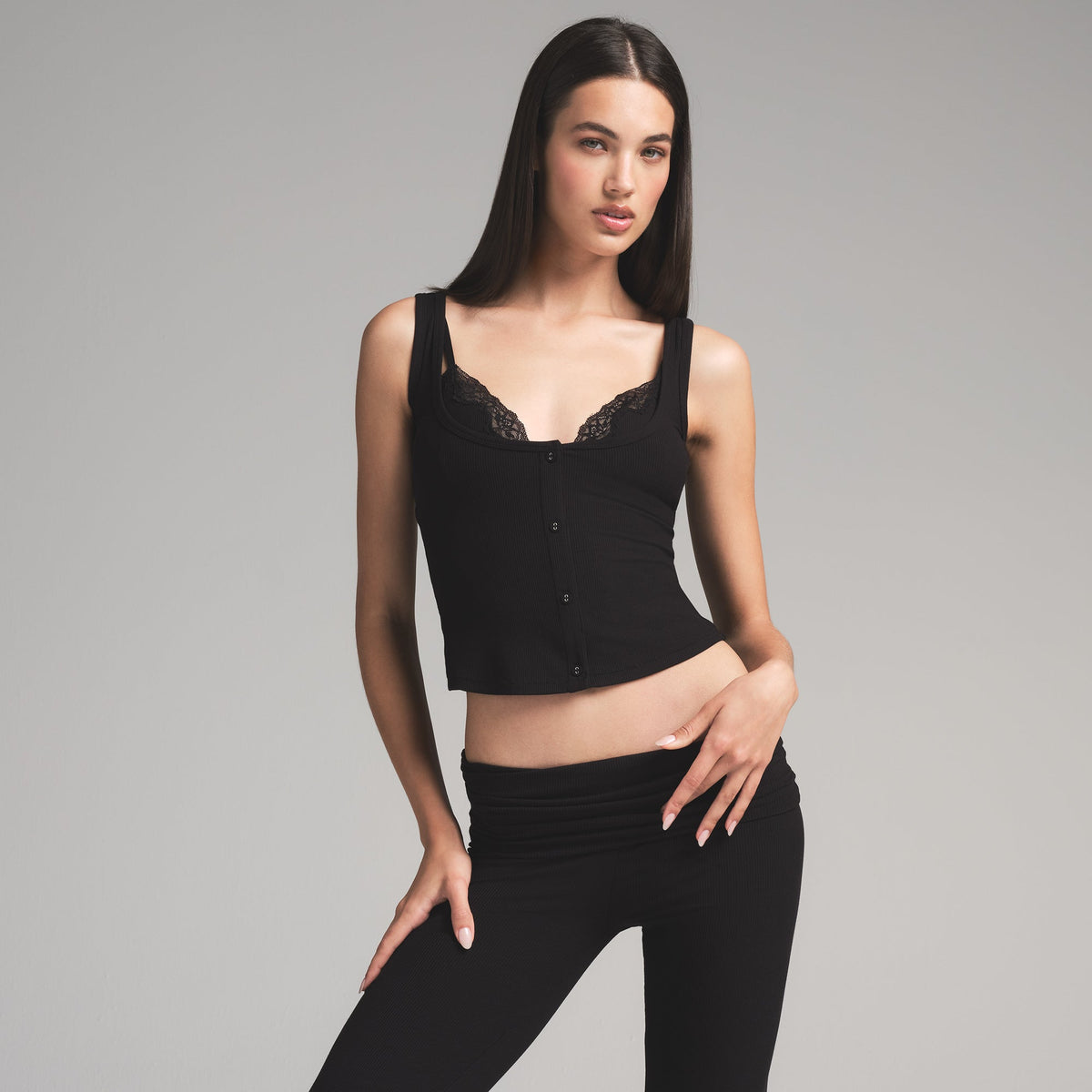 SOFT LOUNGE FOLDOVER PANT | ONYX