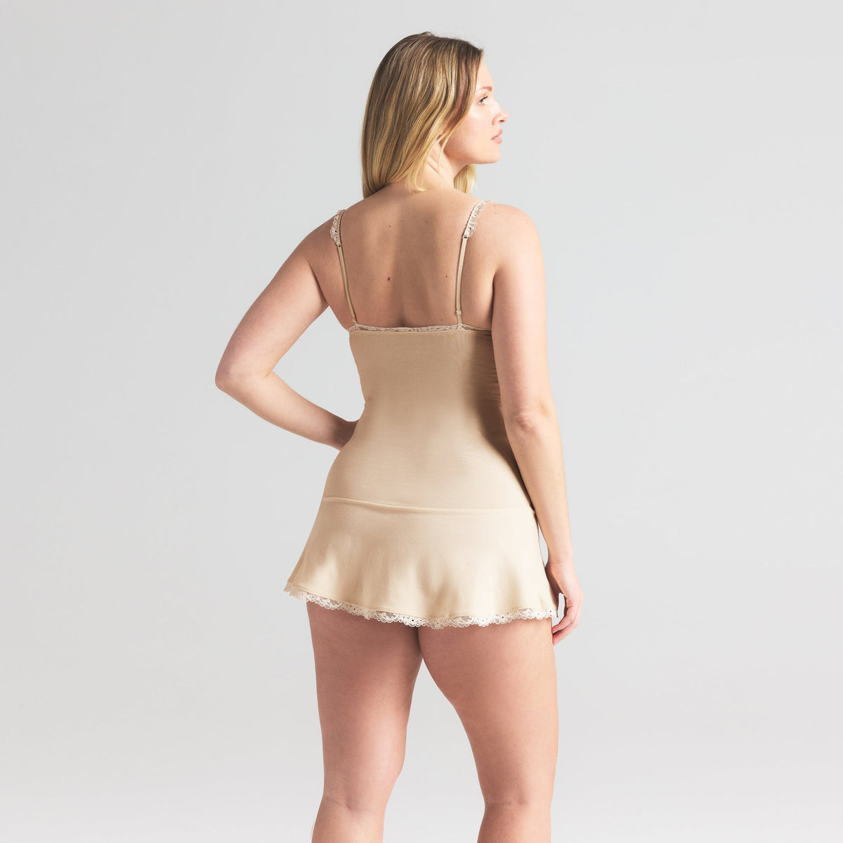 COTTON JERSEY LACE SLIP DRESS | BUTTER