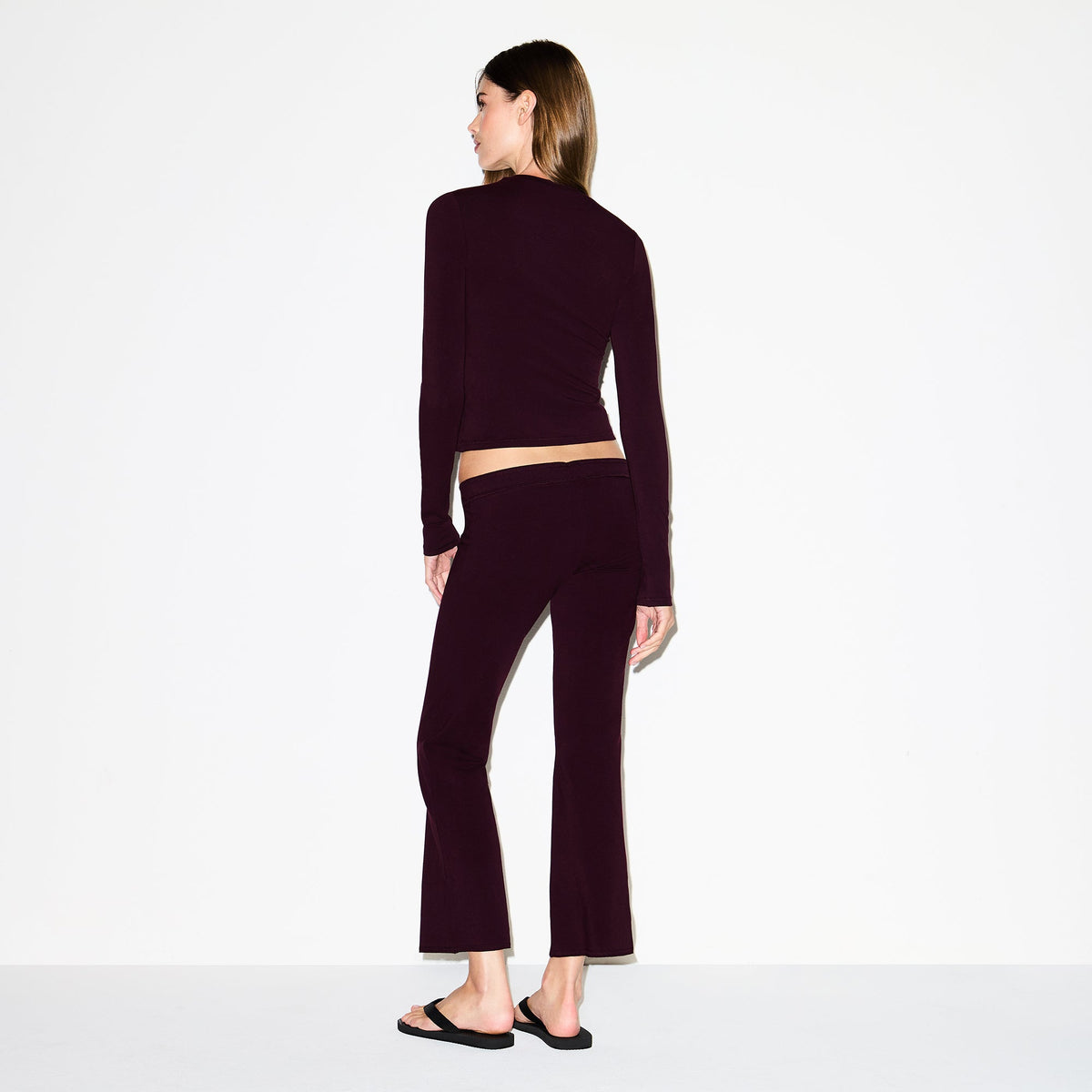 COTTON JERSEY LOW RISE CROP PANT | CURRANT