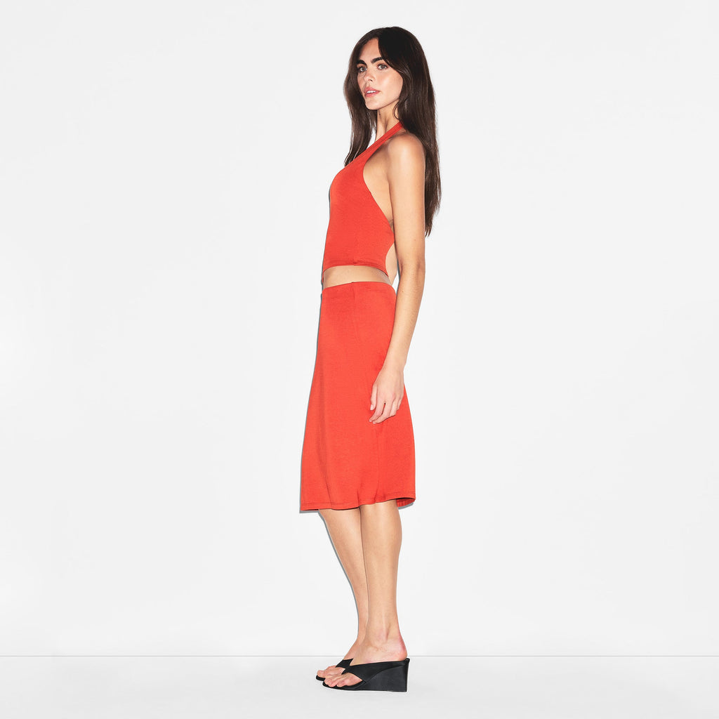 SMOOTH LAYERS MIDI SKIRT | TERRA