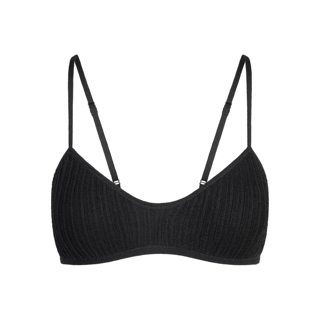SHEER KNIT BRALETTE | ONYX