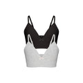 COTTON SEAMLESS JUNIORS TRAINING BRA 2-PACK | LIGHT HEATHER GREY AND SOOT