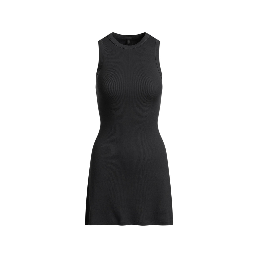 COTTON RIB TANK DRESS | SOOT