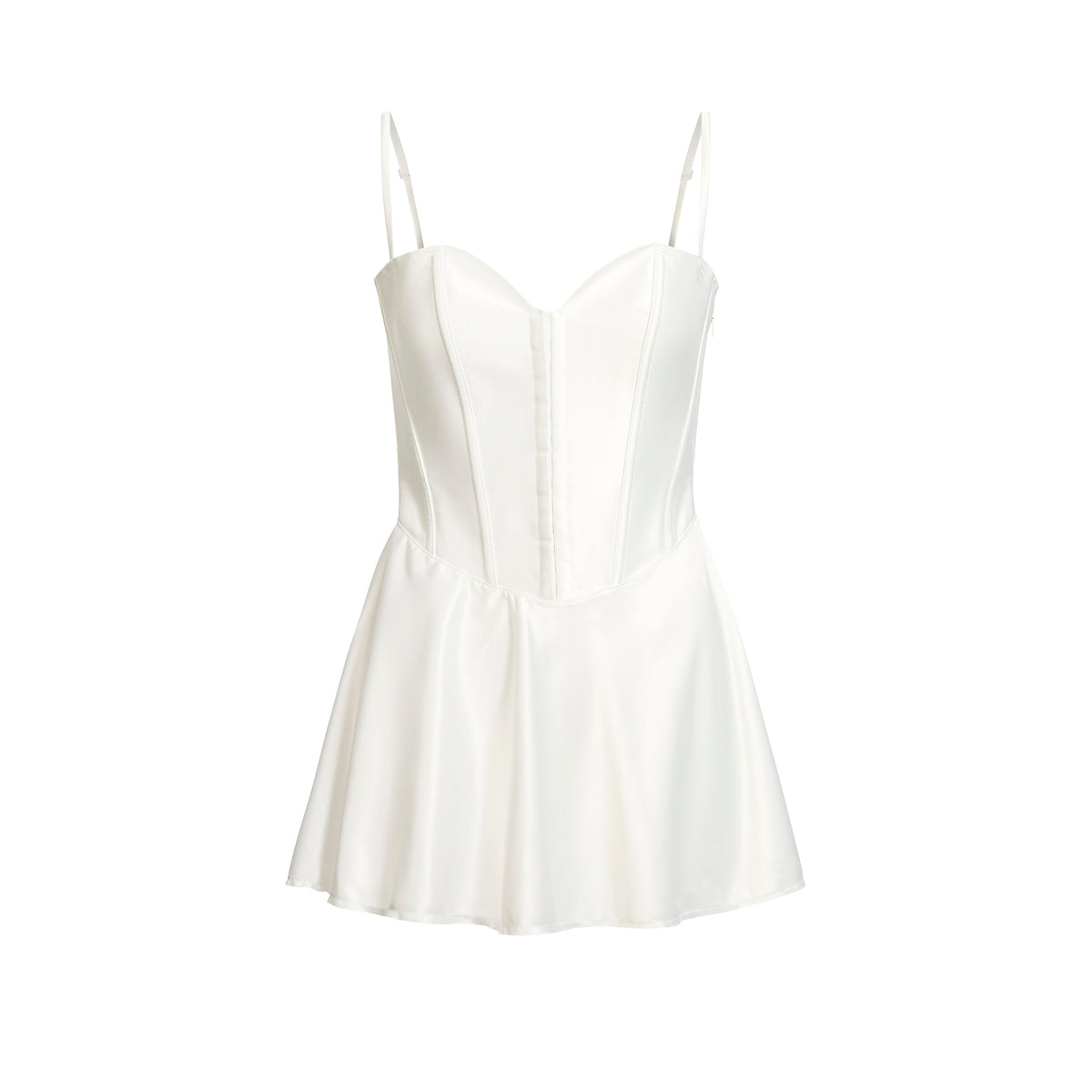 WOVEN SHINE CORSET DRESS | IVORY