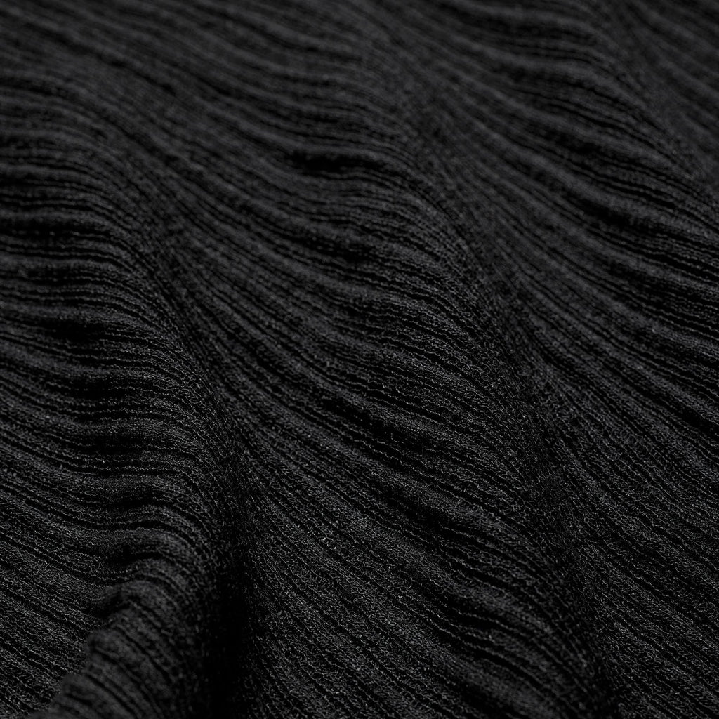 SHEER KNIT PLUNGE MINI DRESS | ONYX