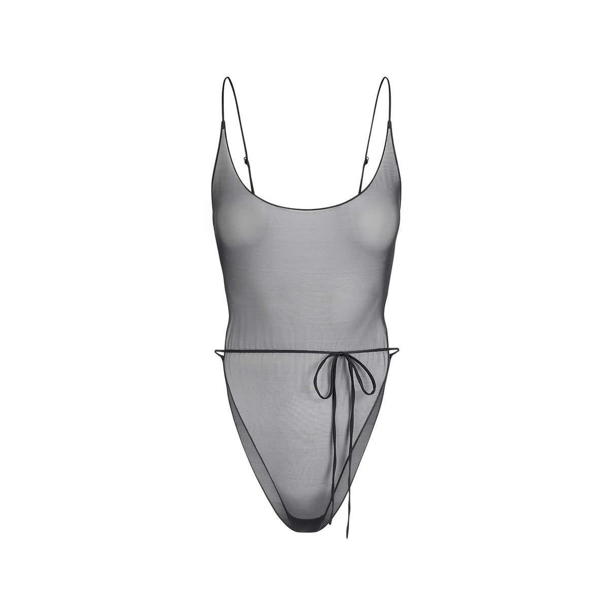 ULTRA FINE MESH BRIEF BODYSUIT | OBSIDIAN