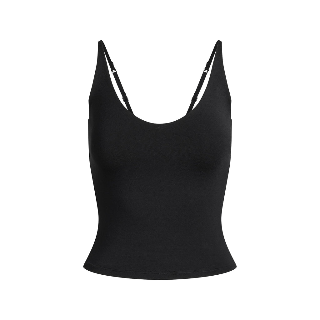SMOOTH LAYERS SCOOP NECK CAMI | OBSIDIAN