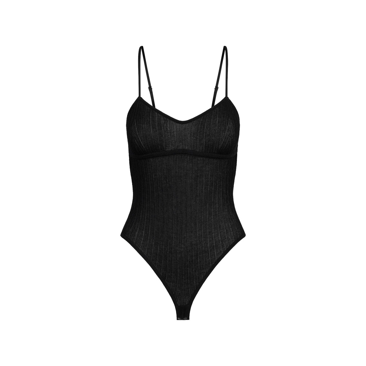 SHEER KNIT CAMI BODYSUIT | ONYX