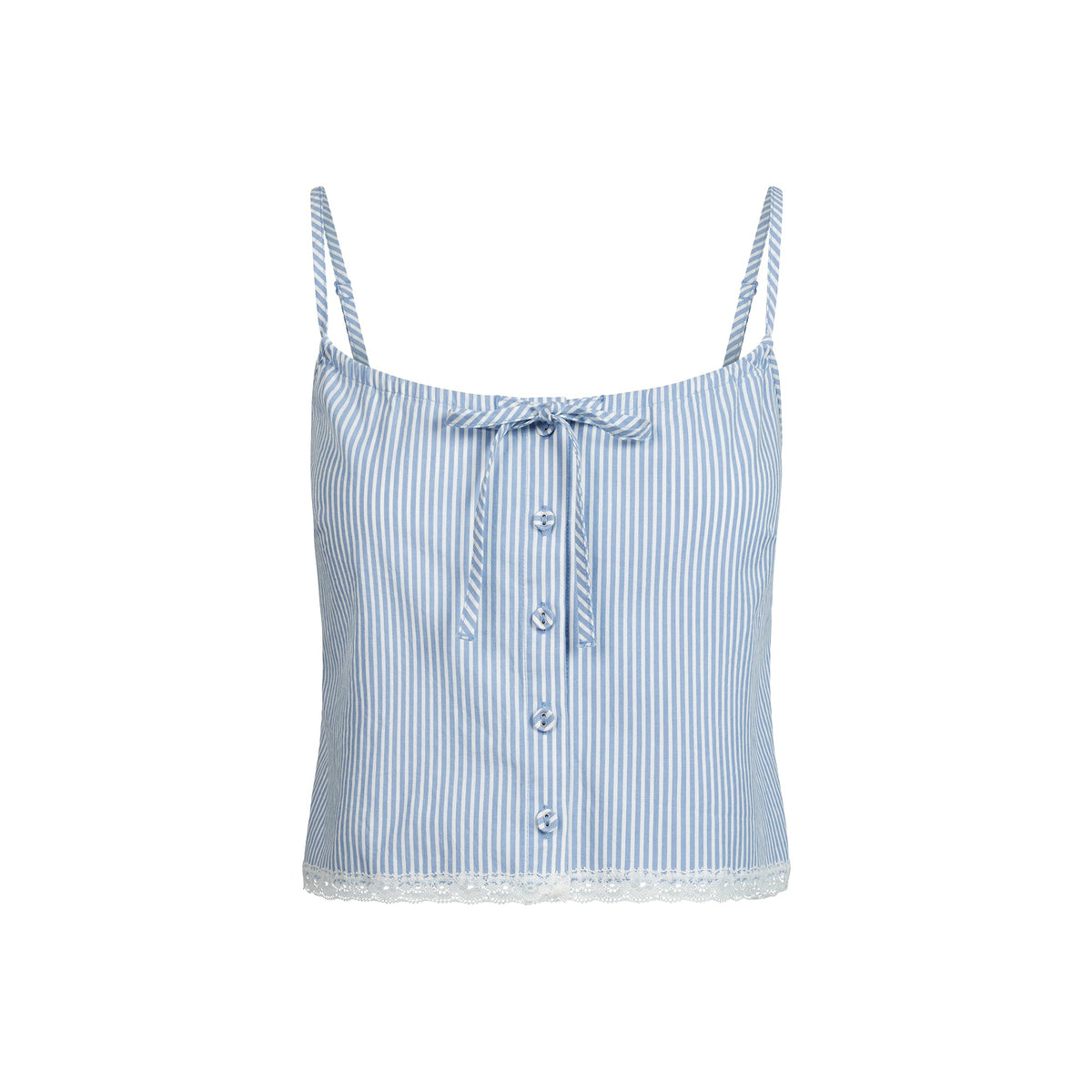 COTTON POPLIN SLEEP CAMI | CADET STRIPE