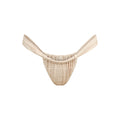 SIGNATURE SWIM RUCHED THONG BIKINI BOTTOM | EGRET CROCODILE PRINT