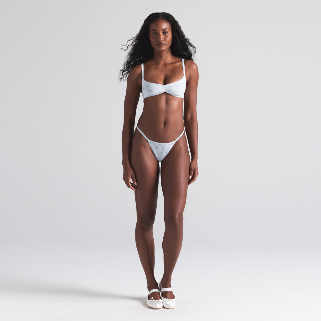 FITS EVERYBODY PICOT SKIMPY SCOOP BRALETTE 2-PACK | MARBLE AND CLOUD BOW PRINT