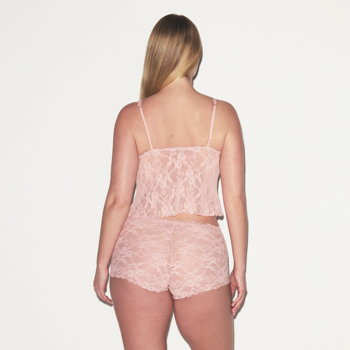 STRETCH LACE TRIANGLE CAMI AND SHORT SET | MORGANITE