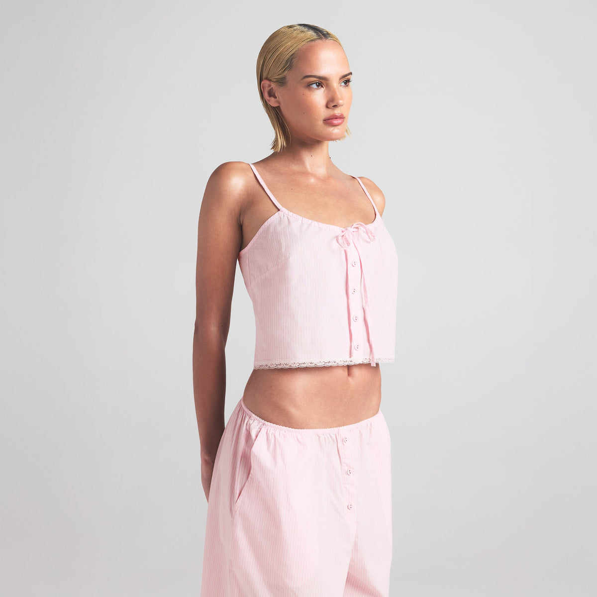 COTTON POPLIN SLEEP CAMI | CHERRY BLOSSOM STRIPE